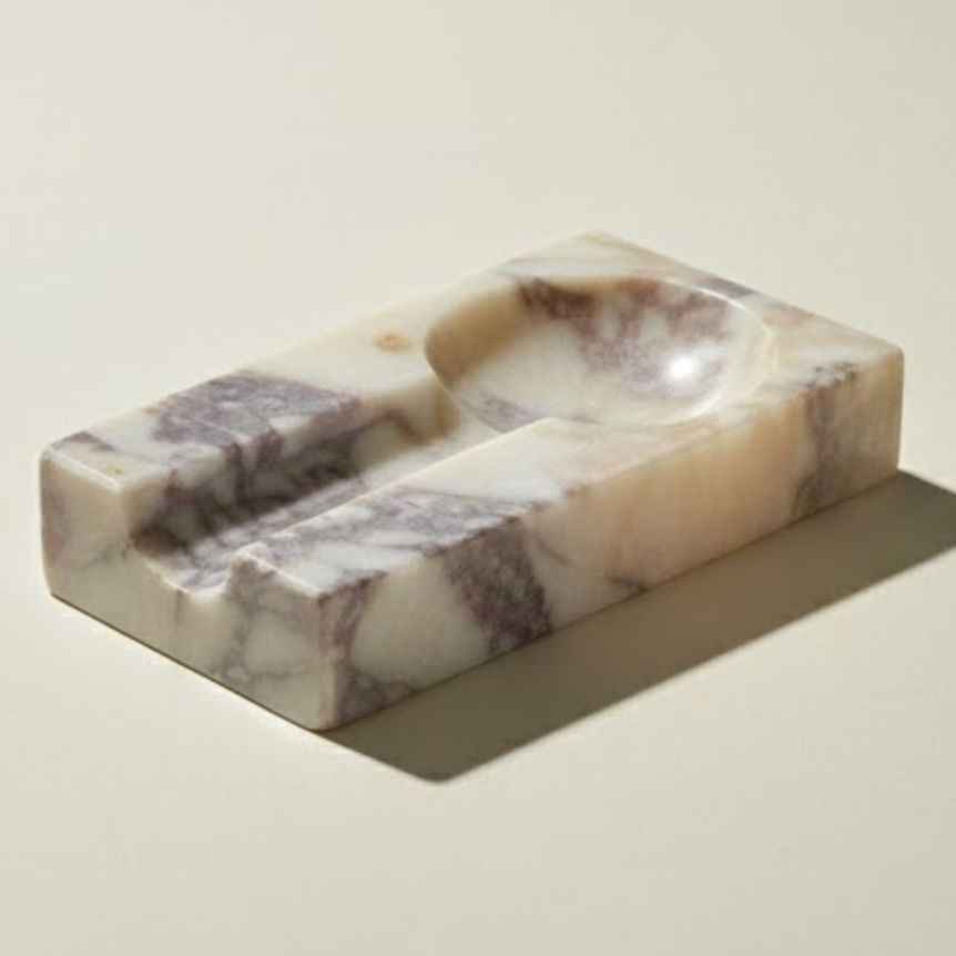 Lilac Marble Cigar Ashtray (Handcrafted)