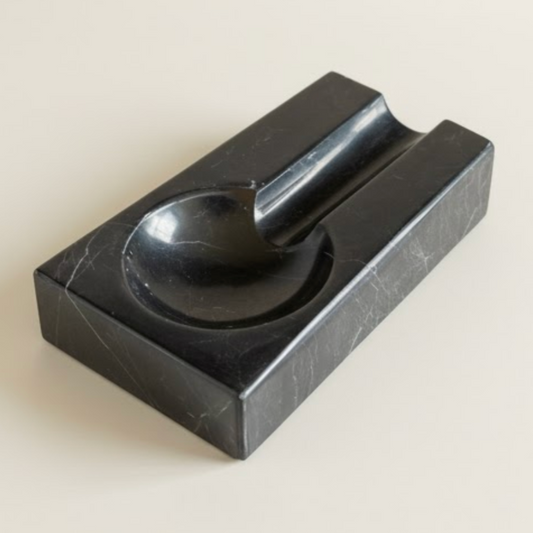 Black Marble Cigar Ashtray – Classic Rectangular