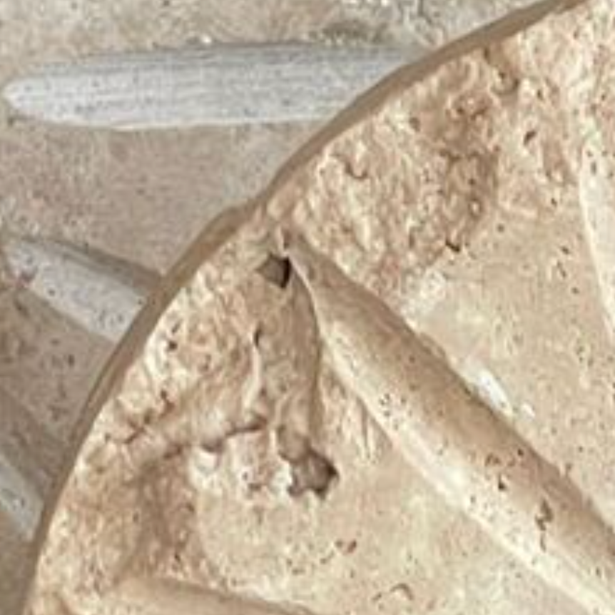 Travertine Stone Decorative Object Set – 2 Piece (Handcrafted)