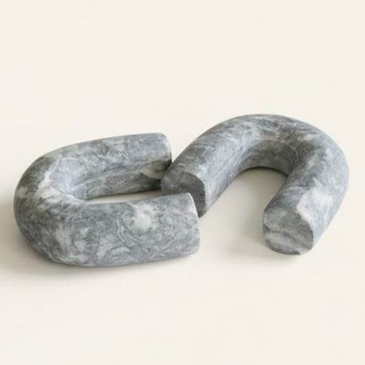 Uludag Black Matte Marble Decorative Object & Bookend Set – 2 Piece (Handcrafted)