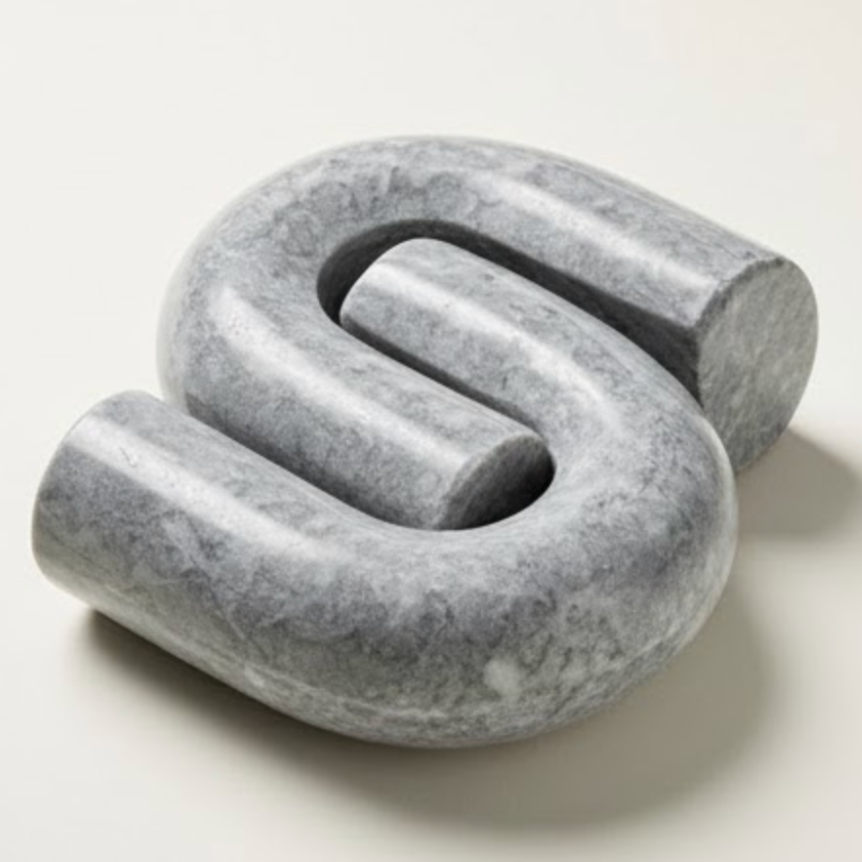 Uludag Black Matte Marble Decorative Object & Bookend Set – 2 Piece (Handcrafted)