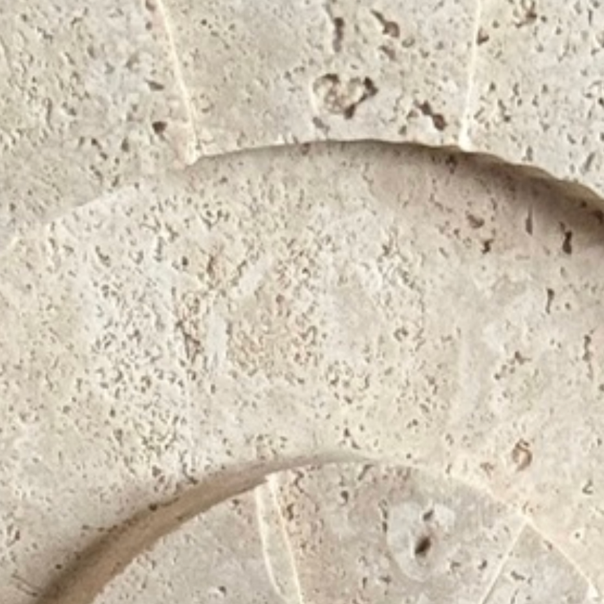 Travertine Natural Stone Decorative Object with Metal Stand (Handcrafted)