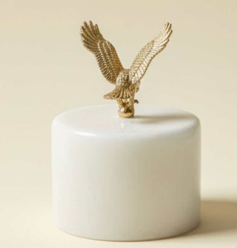 Marble Base Eagle Decorative Weight – Natural Stone Desk & Decor Object