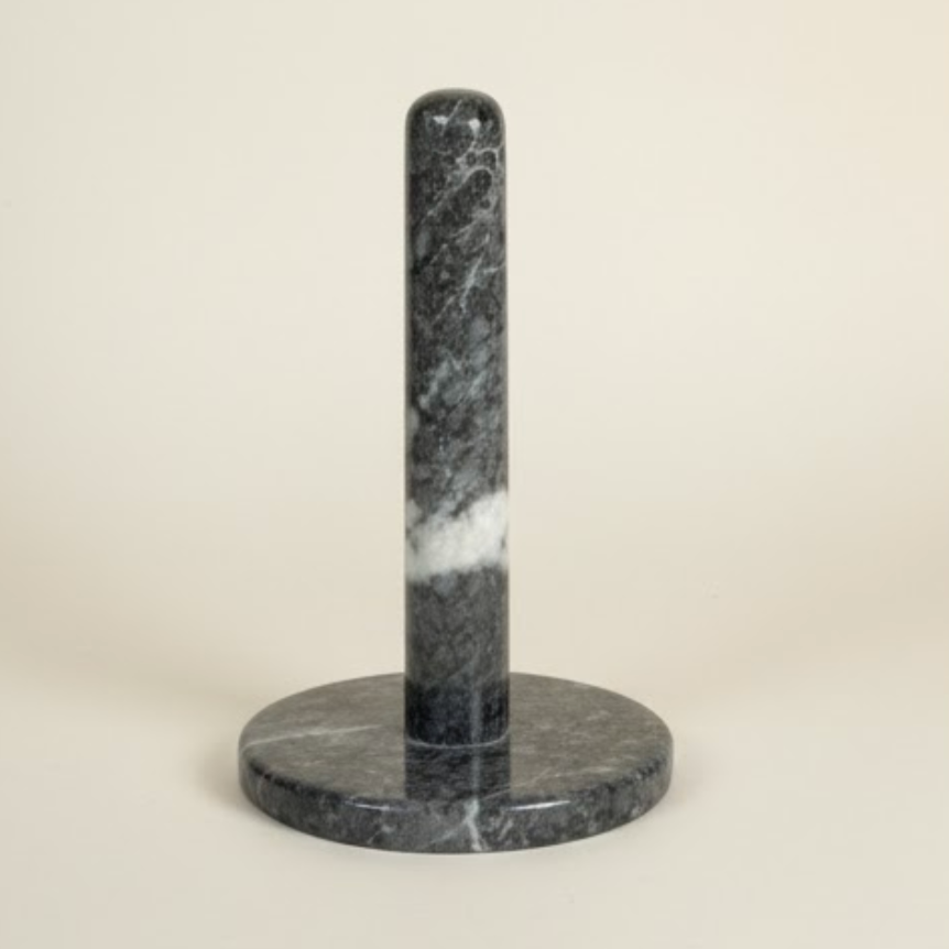 Black Marble Paper Towel Holder – Handcrafted Natural Stone
