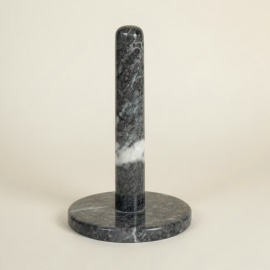 Black Marble Paper Towel Holder – Handcrafted Natural Stone