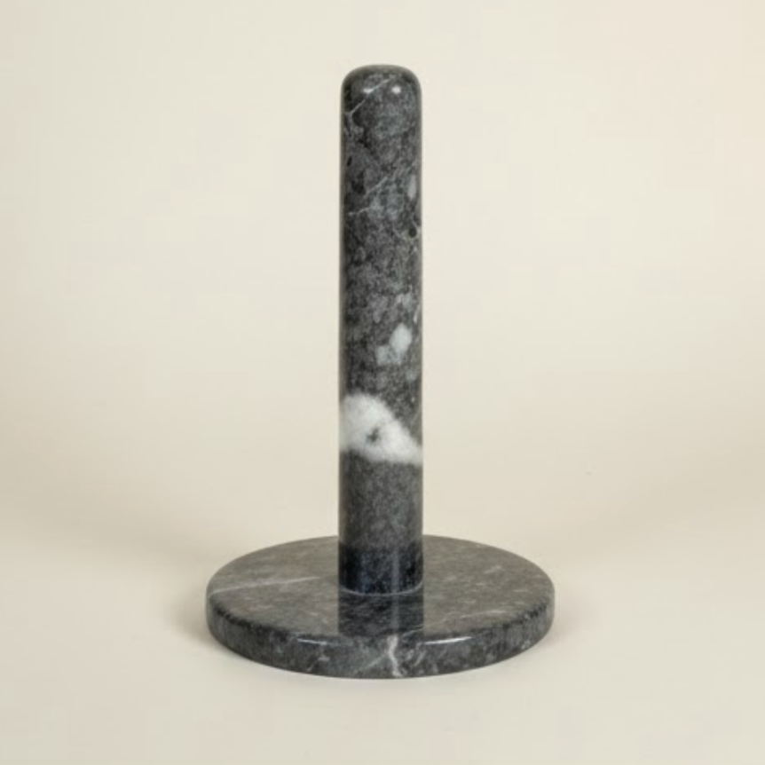 Black Marble Paper Towel Holder – Handcrafted Natural Stone