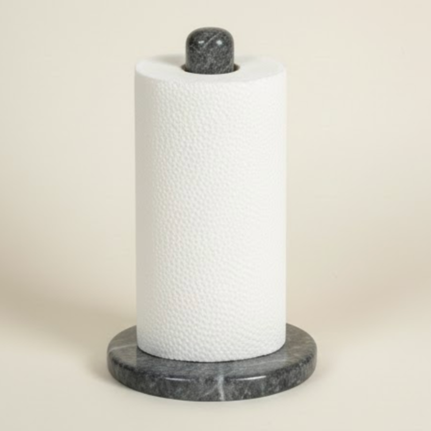 Black Marble Paper Towel Holder – Handcrafted Natural Stone