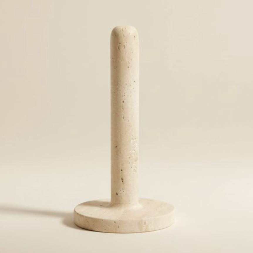 Travertine Natural Stone Paper Towel Holder – Handcrafted Elegance