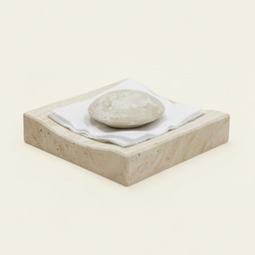 Travertine Natural Stone Napkin Holder – Square Minimal Design