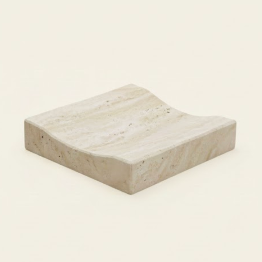 Travertine Natural Stone Napkin Holder – Square Minimal Design