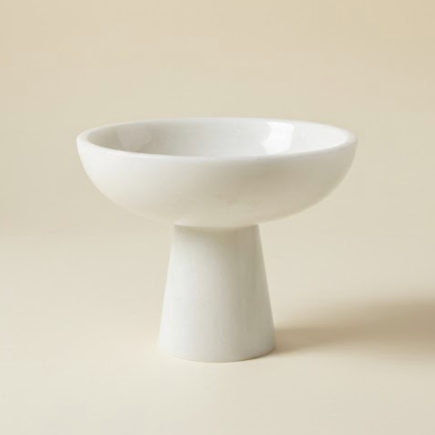 White Marble 2 Piece Towel Holder Set – Bowl Style & Paper Towel Holder