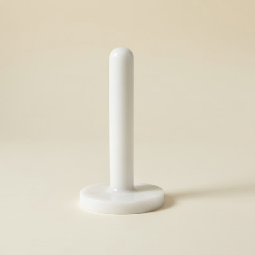 White Marble 2 Piece Towel Holder Set – Bowl Style & Paper Towel Holder