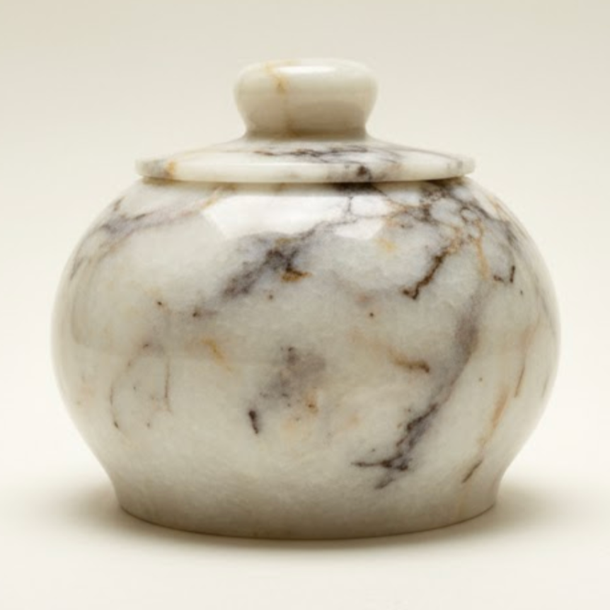 Lilac Marble Decorative Box & Sugar Bowl – Natural Stone Elegance