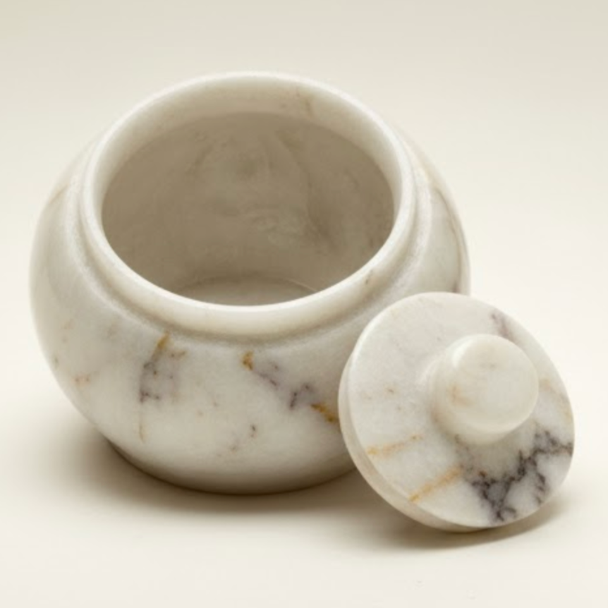 Lilac Marble Decorative Box & Sugar Bowl – Natural Stone Elegance