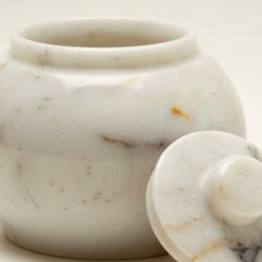 Lilac Marble Decorative Box & Sugar Bowl – Natural Stone Elegance