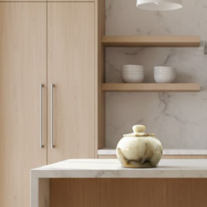 Lilac Marble Decorative Box & Sugar Bowl – Natural Stone Elegance