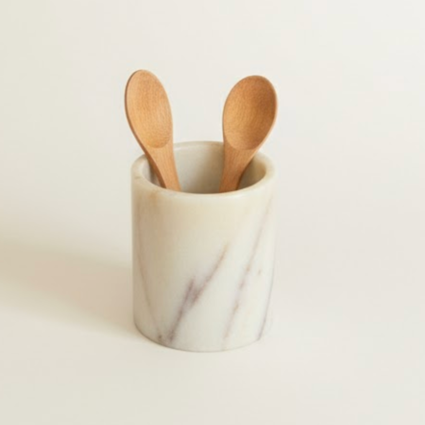 Lilac Marble 6-Piece Spice & Sauce Set – Natural Stone Kitchen Collection