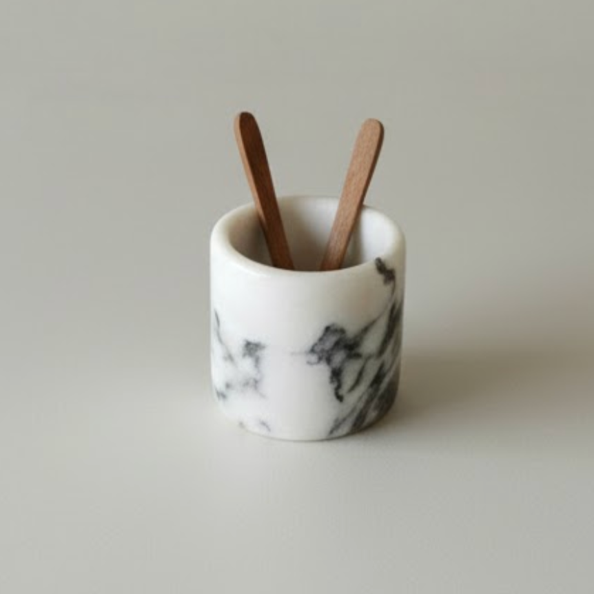 Lilac Marble 7-Piece Spice, Sauce & Spoon Holder Set – Natural Stone Kitchen Collection