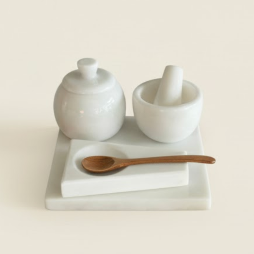 Marble Kitchen Set – 4 Piece Natural Stone Collection