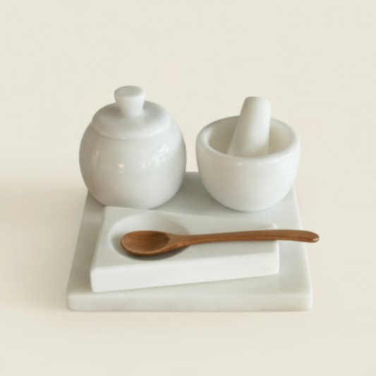 Marble Kitchen Set – 4 Piece Natural Stone Collection