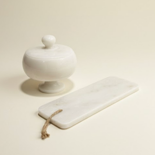 Natural Stone Sugar Bowl & Serving Tray Set – Elegant Presentation Collection