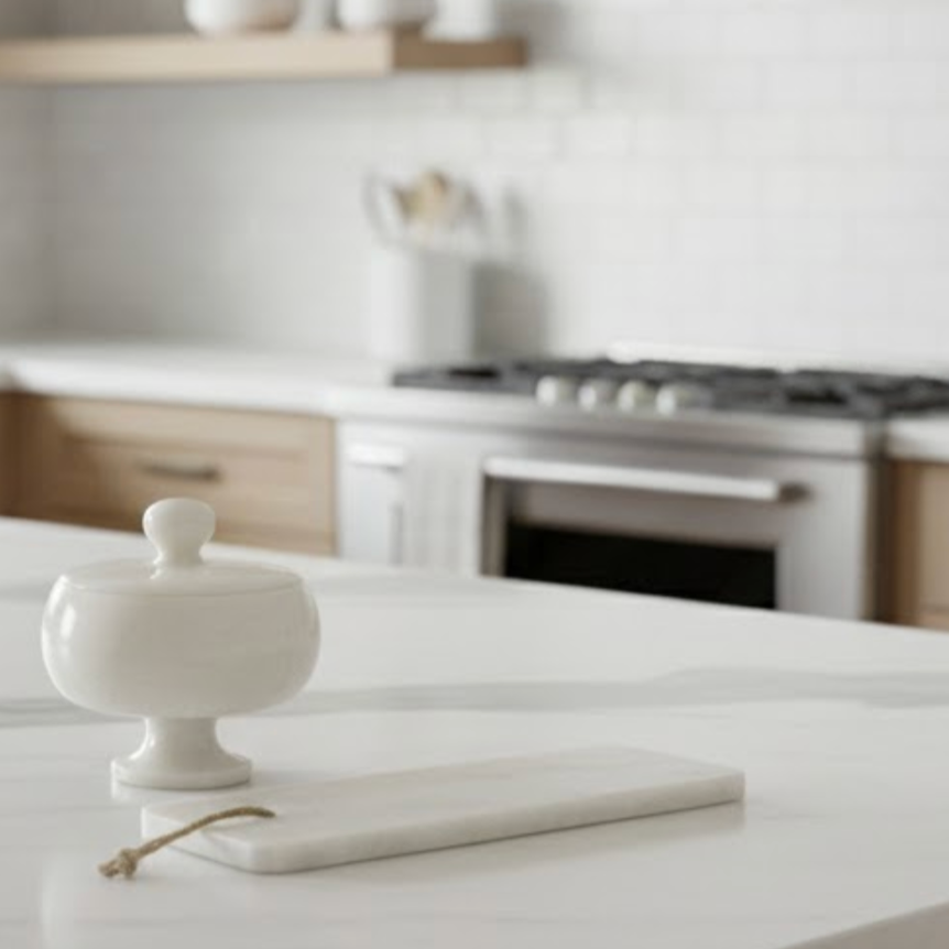 Natural Stone Sugar Bowl & Serving Tray Set – Elegant Presentation Collection