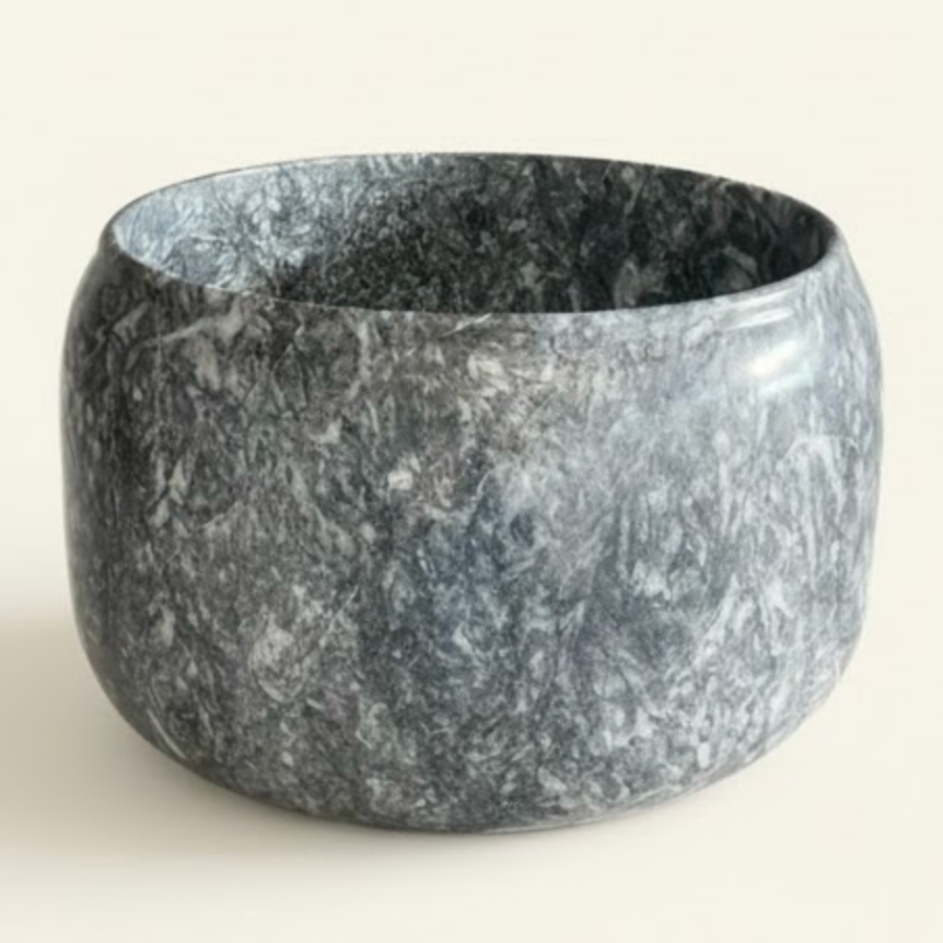 Anthracite Marble Natural Stone Turkish Bath Basin – Pumpkin Form