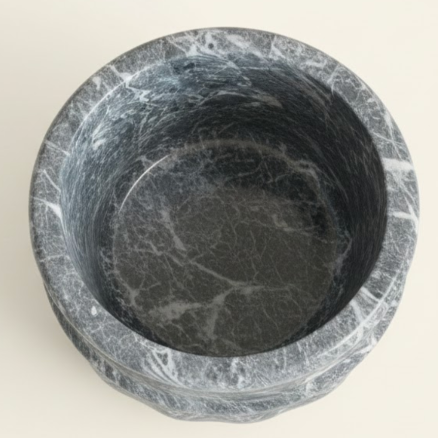 Anthracite Marble Natural Stone Arched Design Turkish Bath Basin – Special Edition