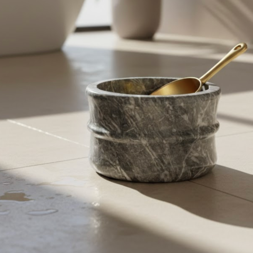 Anthracite Marble Natural Stone Arched Design Turkish Bath Basin – Special Edition