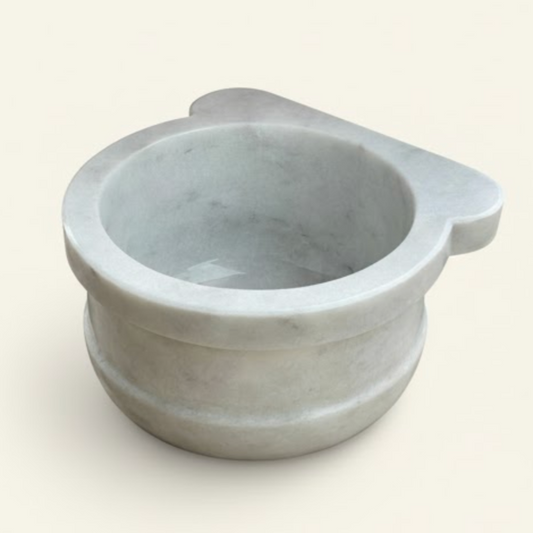 White Marble Natural Stone Turkish Bath Basin – Timeless Hammam Design