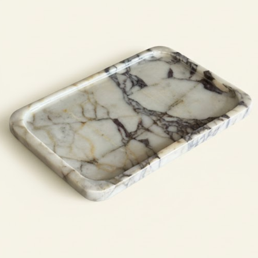 Calacatta Marble Tray – Rectangular Decorative & Serving Tray