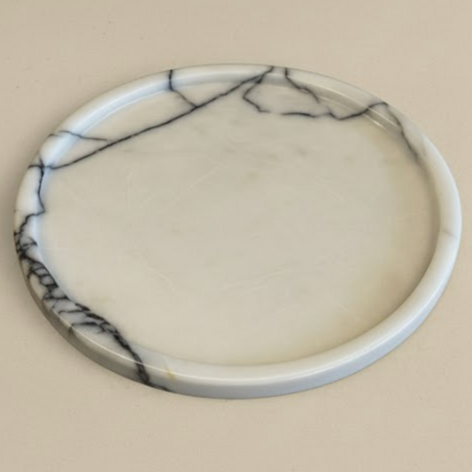 Lilac Marble Tray – Round Decorative & Serving Tray