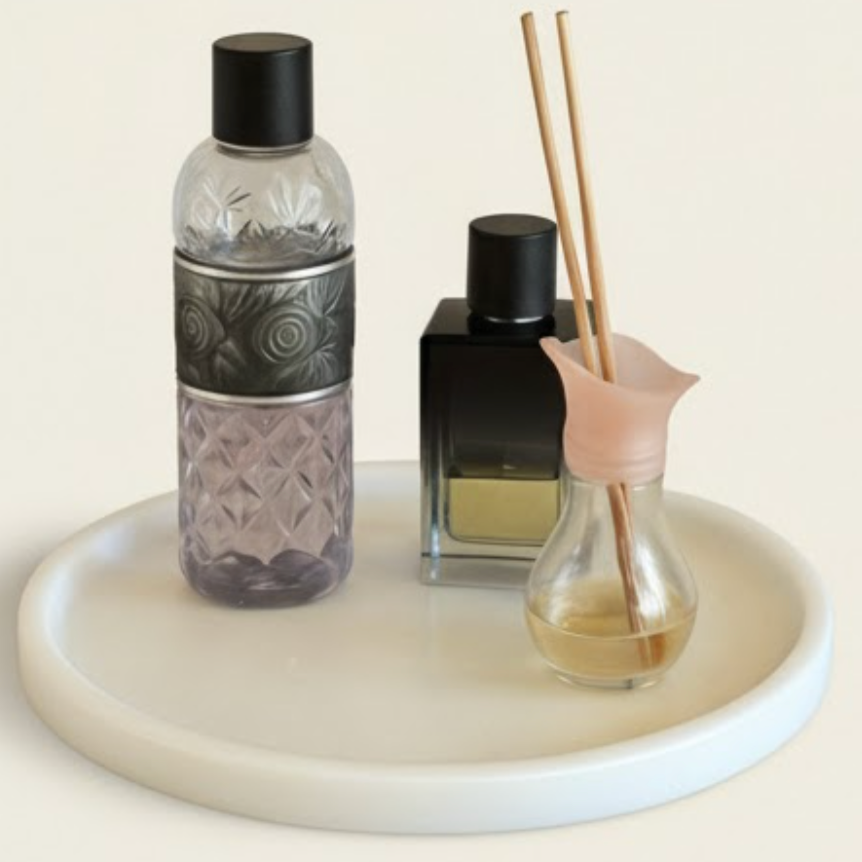 White Marble Serving Tray – Round Decorative & Presentation Tray