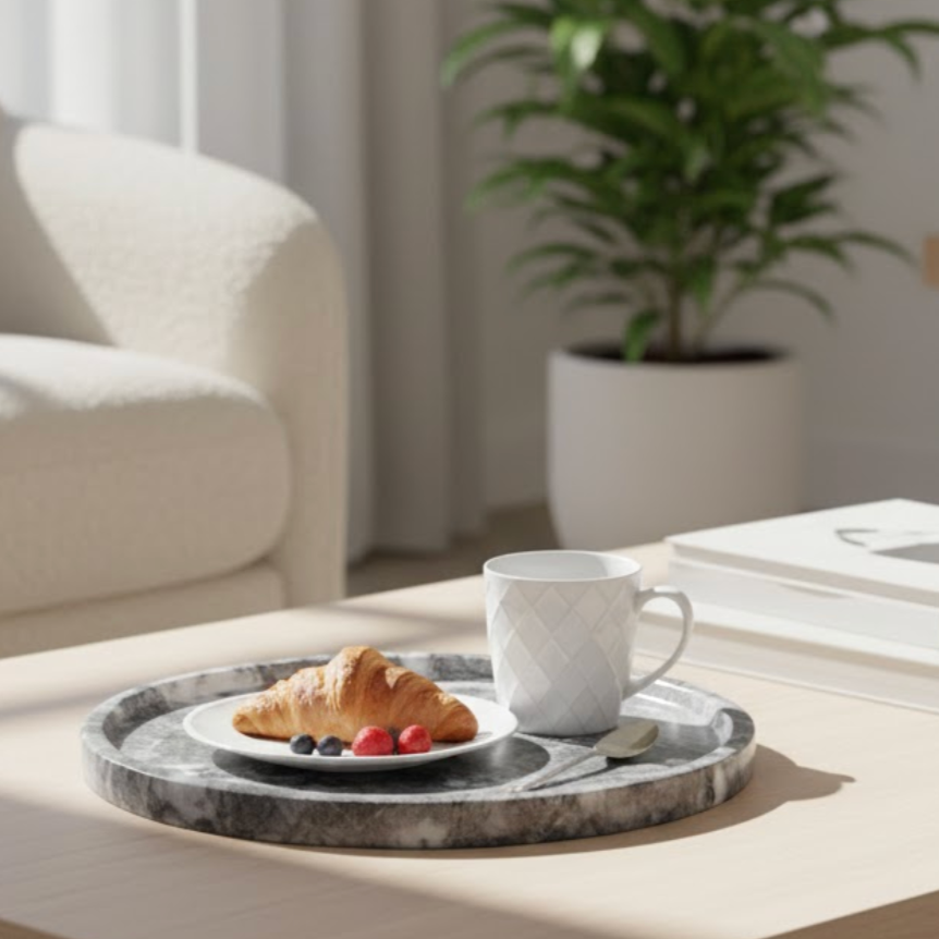 Black Marble Tray – Minimal & Modern Natural Stone Tray