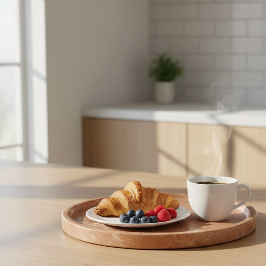 Rose Pink Marble Tray – Natural Stone Elegance