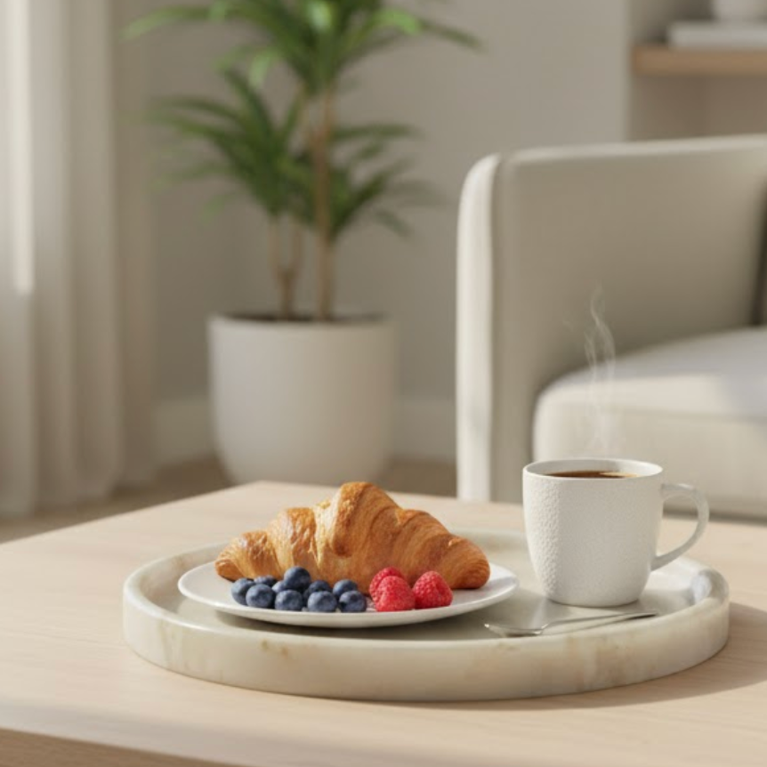 Honey Marble Serving Tray – Natural Elegance in Stone