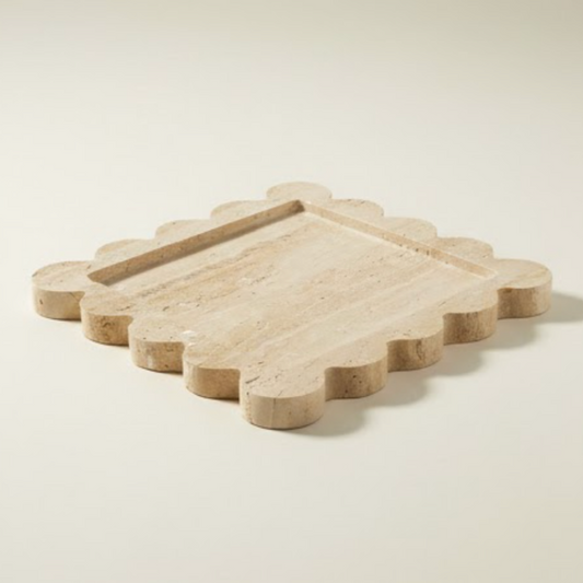 Decorative Travertine Tray – Minimal Natural Stone Design