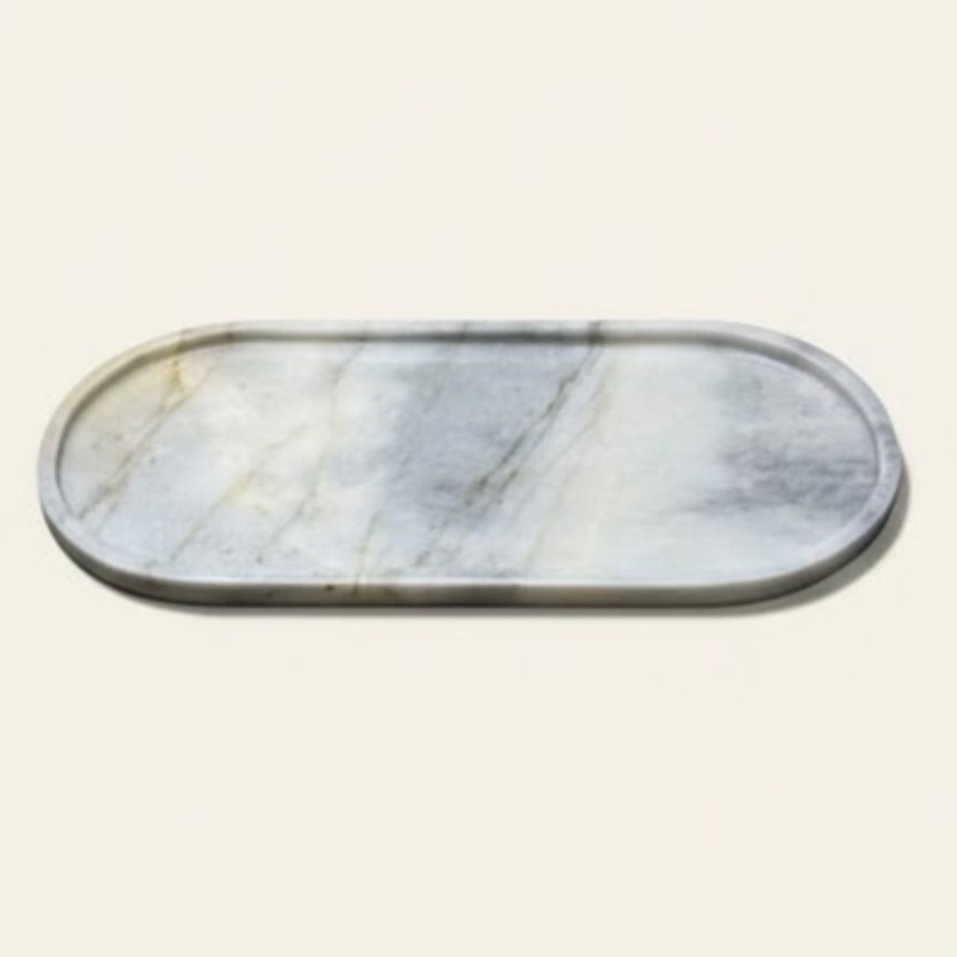 Natural Grey Marble Serving Tray – Timeless Elegance in Stone
