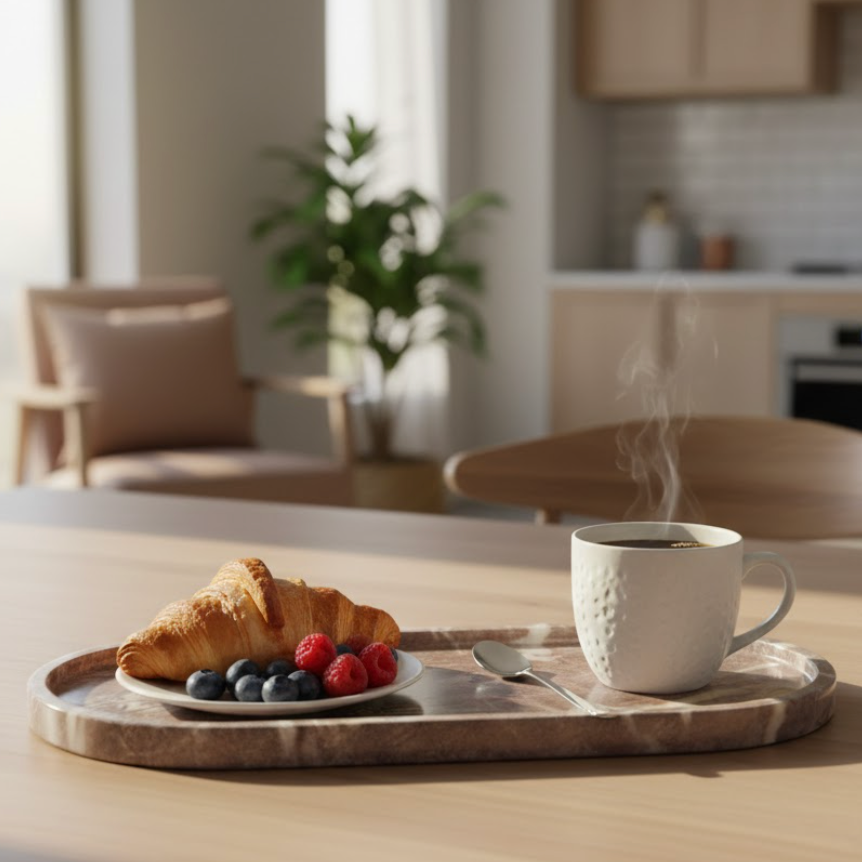 Natural Marble Serving Tray – Elegant & Functional Design