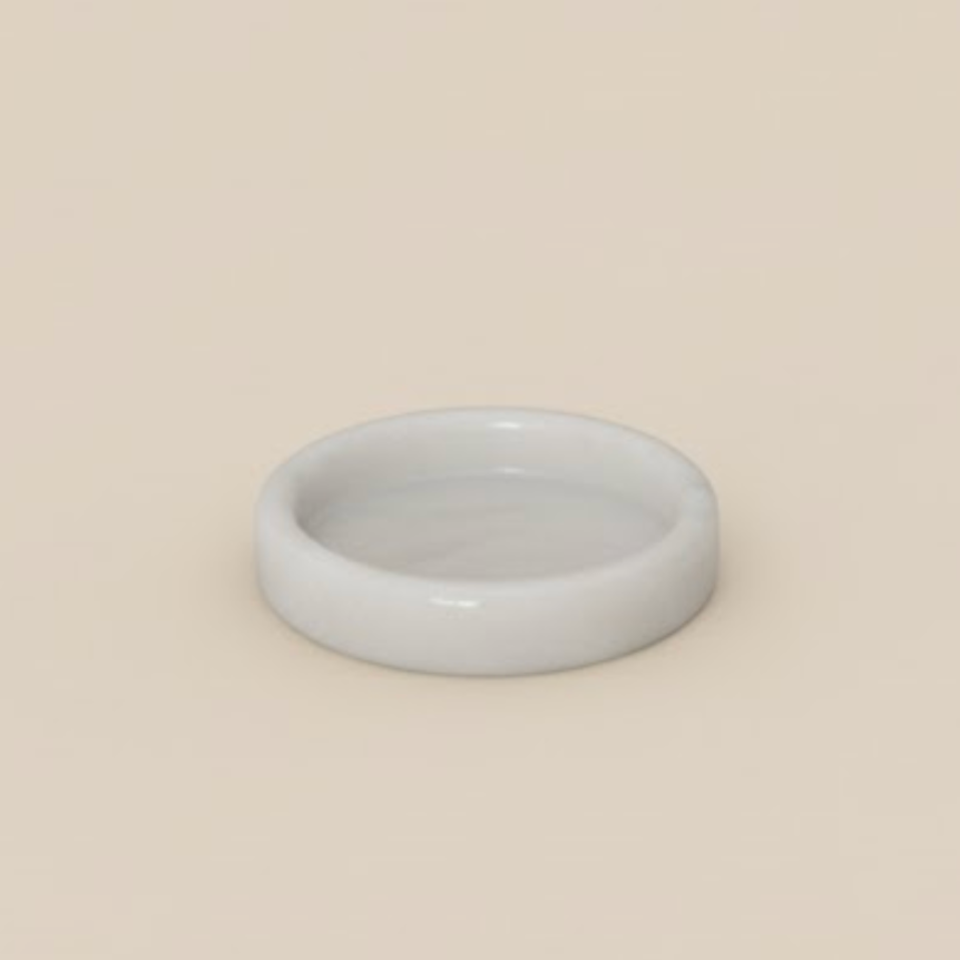 White Marble Round Serving Tray Set – 2 Pieces