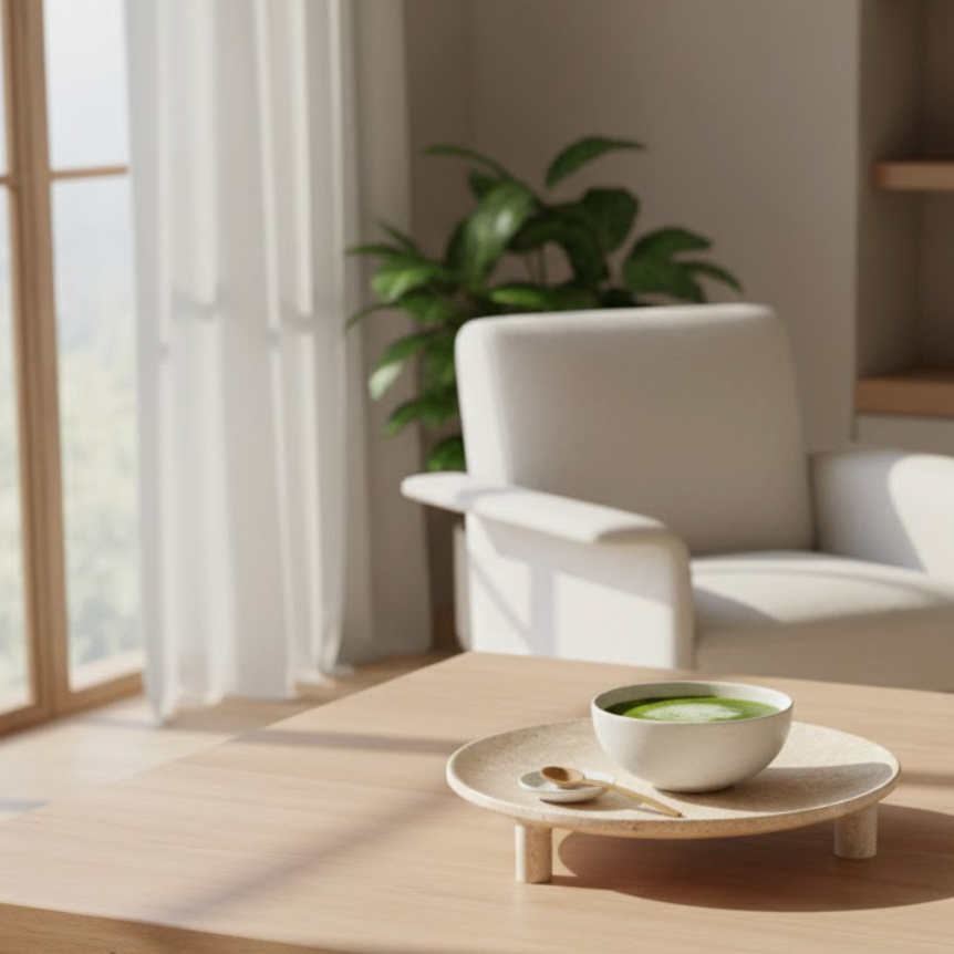 Travertine Stone Pedestal Tray – Minimalist Natural Serving Tray