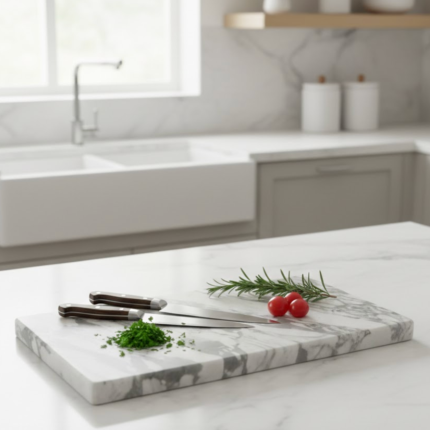 Calacatta Marble Cutting Board – Meat & Vegetable Board