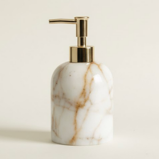 Honey Marble Liquid Soap Dispenser – Handcrafted Natural Stone