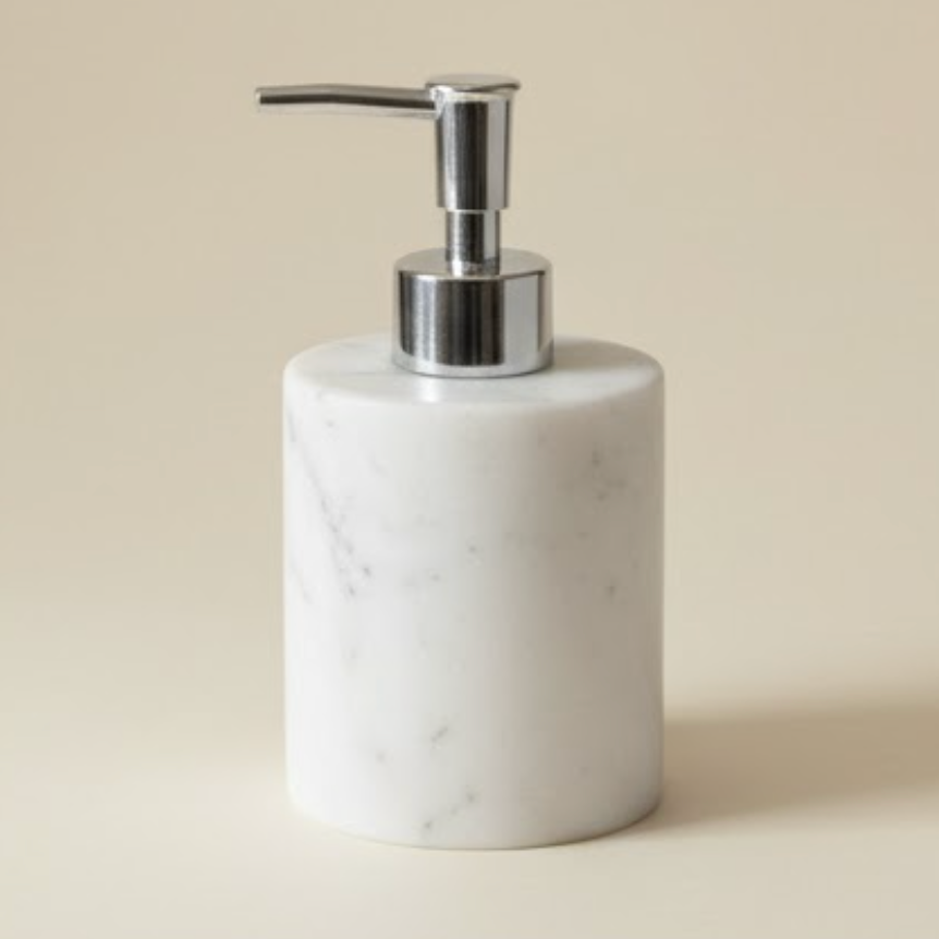 White Marble Liquid Soap Dispenser – Timeless Natural Elegance