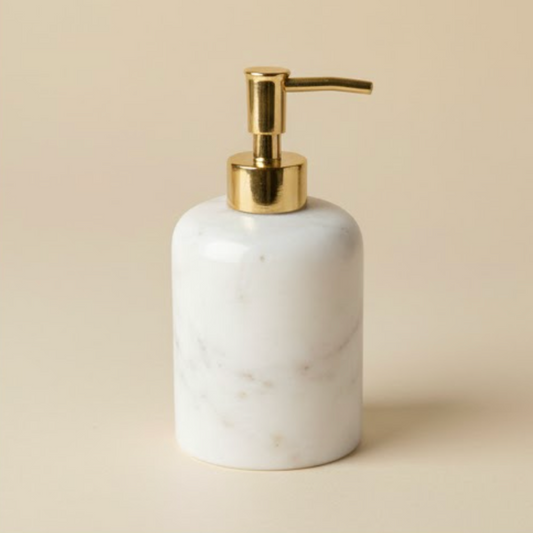 White Marble Liquid Soap Dispenser – Natural Elegance for Modern Bathrooms