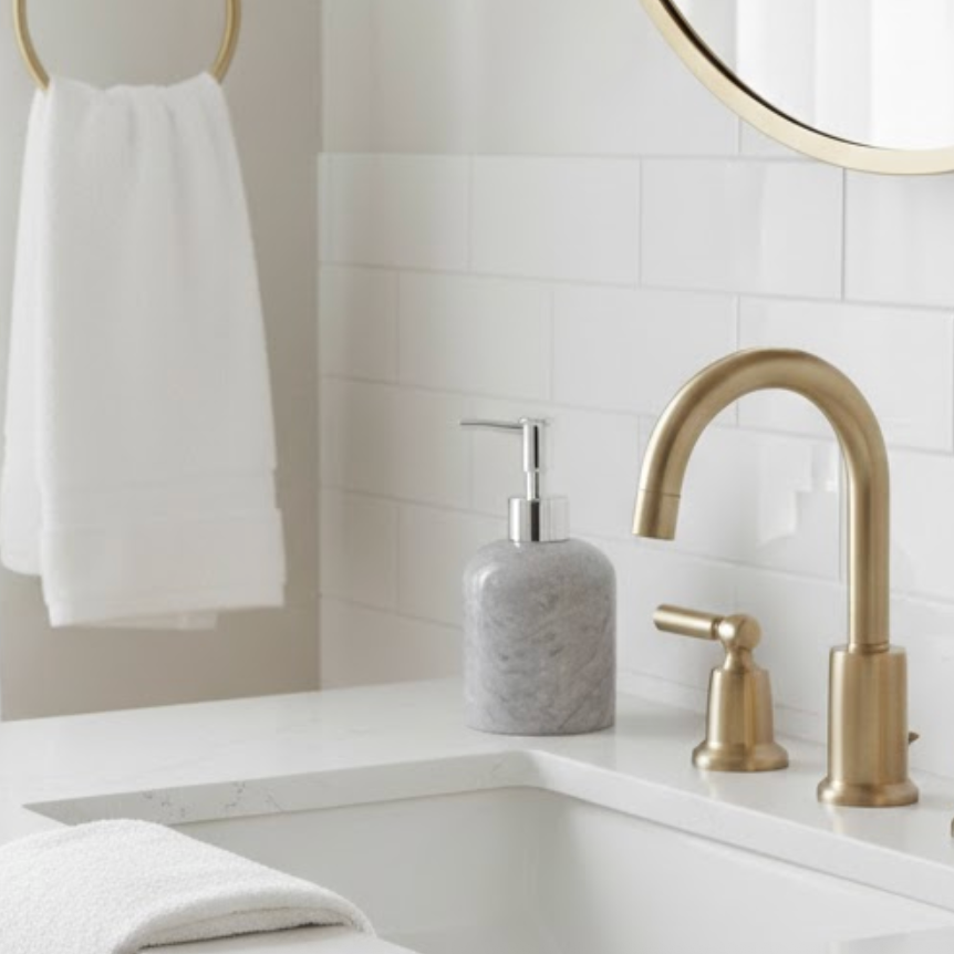 Grey Marble Liquid Soap Dispenser – Timeless Natural Elegance