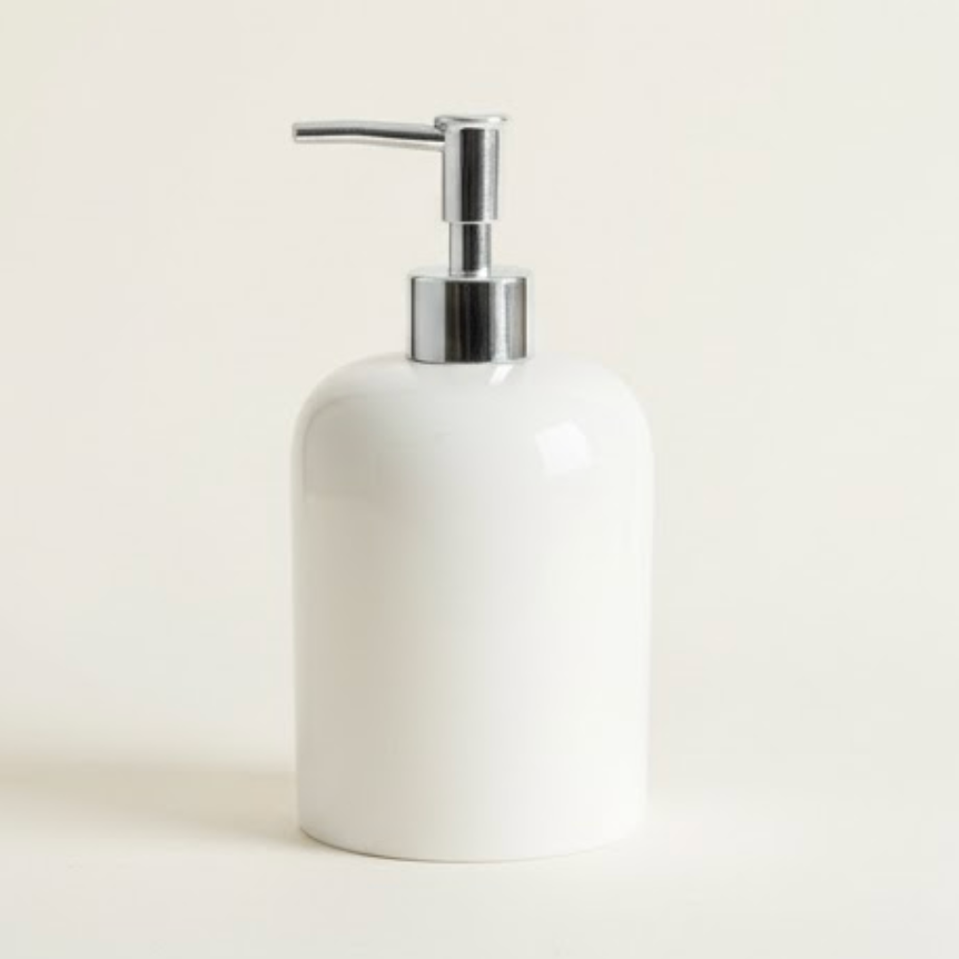White Marble Liquid Soap Dispenser – Natural Stone Bathroom Accessory