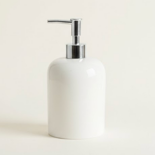 White Marble Liquid Soap Dispenser – Natural Stone Bathroom Accessory