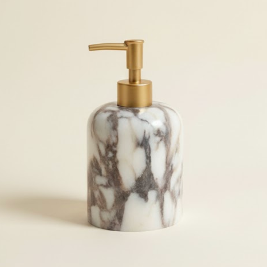 Lilac Marble Liquid Soap Dispenser – Natural Stone Bathroom Accessory