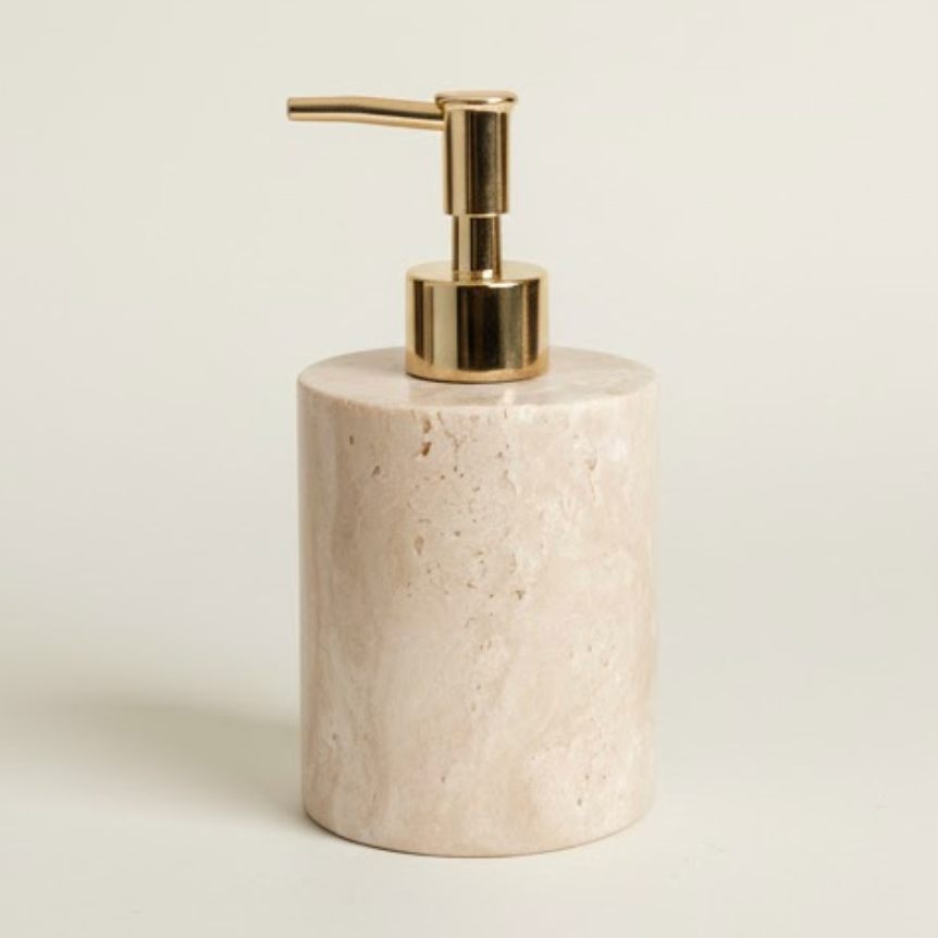 Travertine Marble Liquid Soap Dispenser (Handcrafted)
